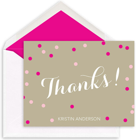 Confetti Thank You Folded Note Cards